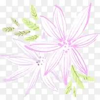 手绘粉色线条花朵纹理