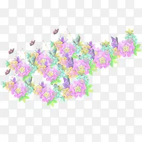 春季粉色蝴蝶花朵装饰