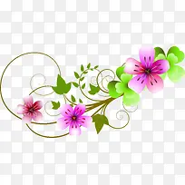 粉色时尚花朵春天树叶