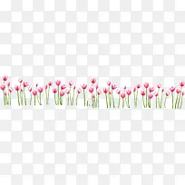 粉色卡通花朵草地设计