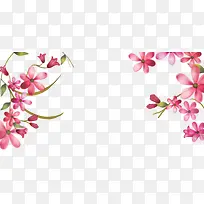 粉色梦幻手绘花朵植物装饰