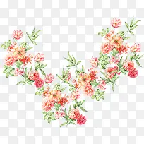 粉色水彩美景花朵春天