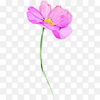 粉色水彩春季花朵装饰