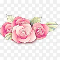 粉色水彩花朵植物装饰手绘