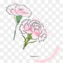 粉色水彩设计花朵植物