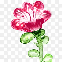 手绘粉色艺术花朵春天