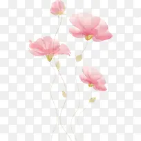 手绘粉色创意花朵