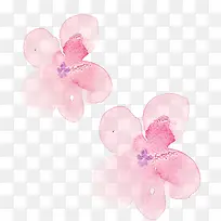 粉色水彩漂浮晕染花朵
