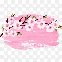 粉色卡通花朵线条