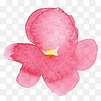 粉色水彩晕染花朵