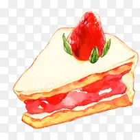 手绘草莓蛋糕素材
