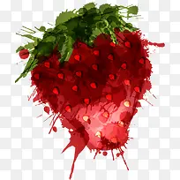 卡通水彩水果草莓