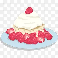 草莓蛋糕卡通素材