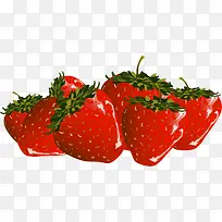矢量手绘红色草莓