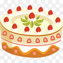 草莓猕猴桃奶油蛋糕