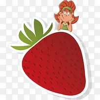 卡通草莓促销标签