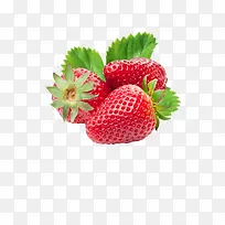 草莓绿叶素材
