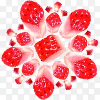 红色草莓奶香创意