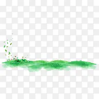绿色水彩草地边框纹理