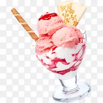 创意摄影夏天的冰激凌草莓