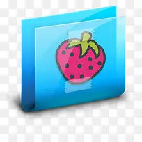 草莓蓝色图标设计