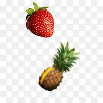 草莓菠萝png素材