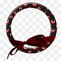创意黑色红色圆圈形状蝴蝶结