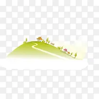 卡通清新春天草地草坪