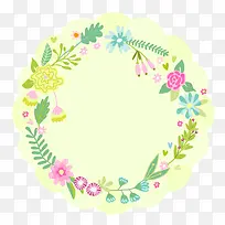 绿色背景花环