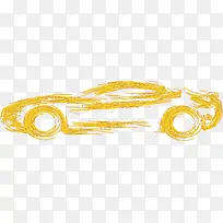 黄色卡通创意汽车
