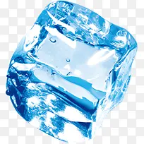 蓝色透明冰块素材