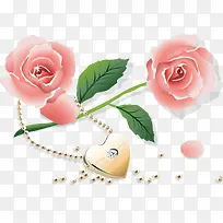 粉色春天玫瑰饰品卡通