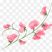 手绘粉色可爱玫瑰小花