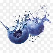 水流蓝莓水珠清洁水果