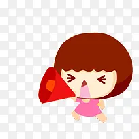 可爱卡通小女孩