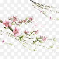 手绘花树