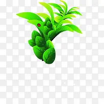 植物绿色海报卡通树叶