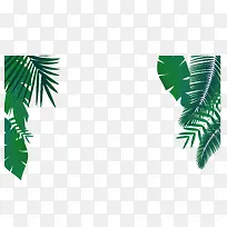 绿色棕榈树叶装饰矢量图