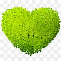 绿色树叶造型爱心