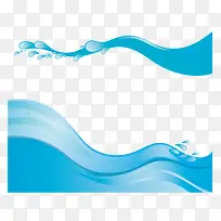 矢量手绘波浪