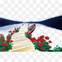 花桥与船只免扣素材