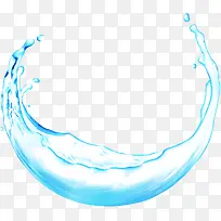 手绘蓝色圆形水滴