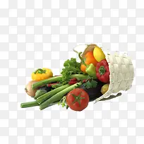 菜市场的菜框里蔬菜高清免扣素材