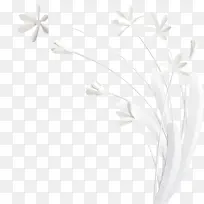 纯白色的小花边框设计