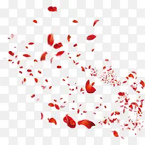 飞舞的红色花瓣元素
