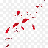 红色飘浮花瓣创意