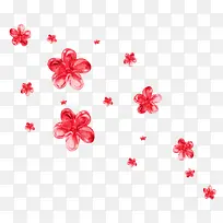 手绘红色花瓣png素材