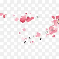 手绘花瓣花朵漂浮