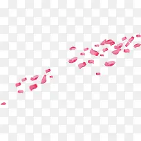 水彩红色漂浮花瓣
