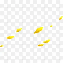 黄色手绘漂浮花瓣春天